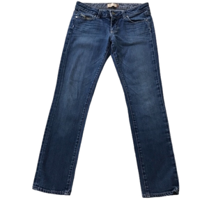 Paige Roxbury Straight Leg Boho Jean Medium Wash Women’s Size 28 Embroidered …